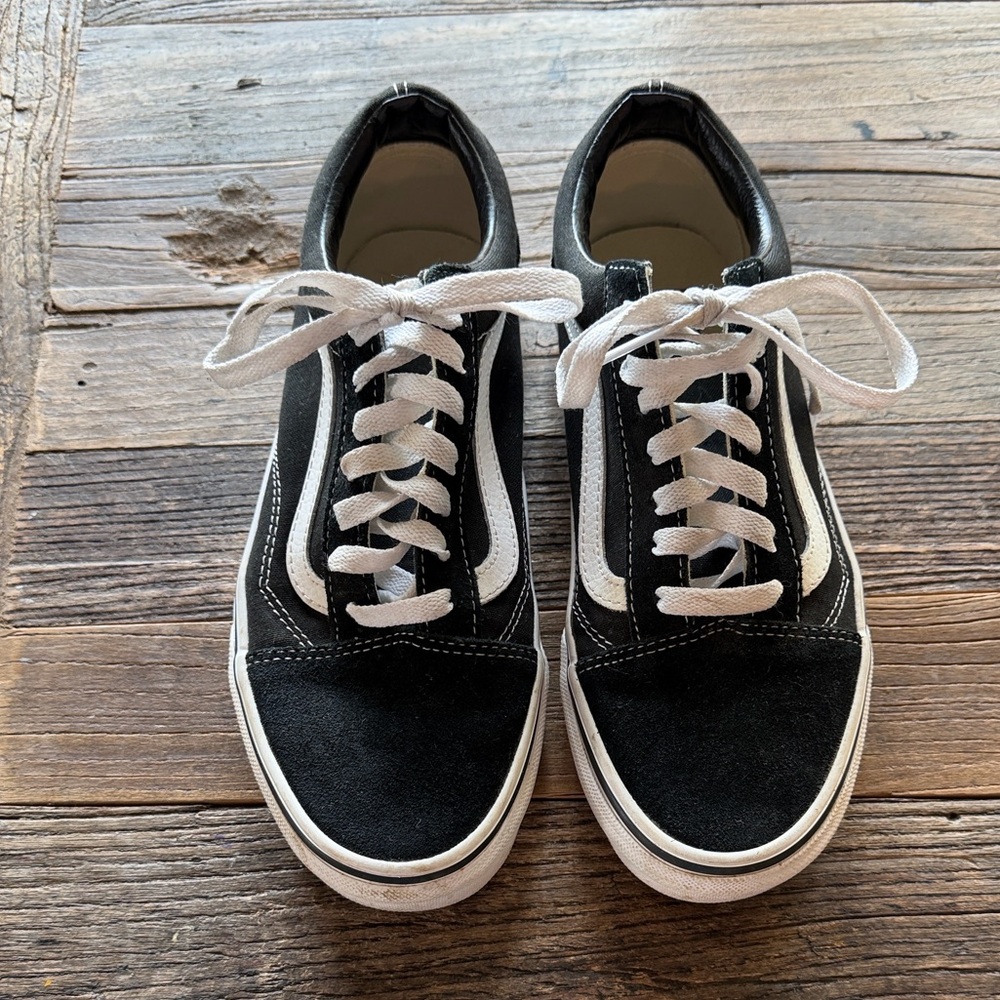 Vans Women’s Classic Black and White Sneakers